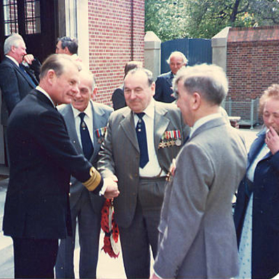 Veterans meeting RADM AS Tippett, May 1983