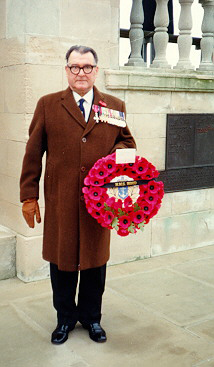 Ted Briggs at the Portsmouth Naval Memorial, November 1987