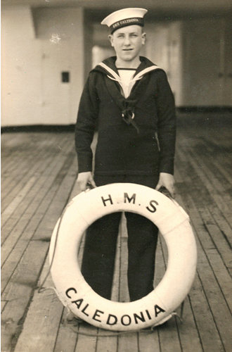 Bill Crawford aboard H.M.S. Caledonia