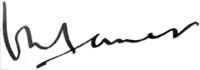 The signature of Admiral William Milbourne James