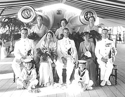 July 1937 wedding party aboard H.M.S. Hood