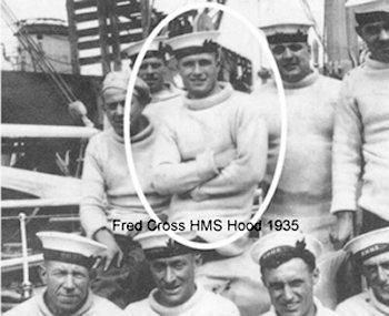 Fred Cross and shipmates, 1935