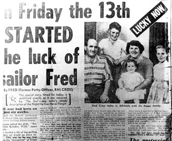 Newspaper clipping about Fred Cross
