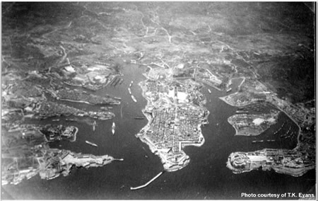 Aerial view of Grand Harbour, Valetta