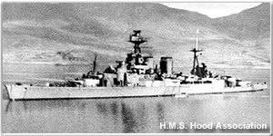 H.M.S. Hood off Iceland, April 1941