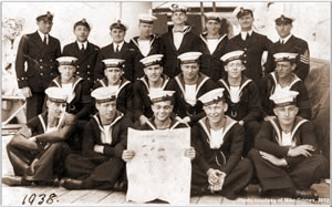 Crew Aboard Hood, 1938, courtesy of Mike Grimes