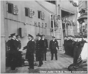 King George VI aboard Hood, March 1941