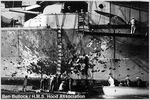 Battle Damage to H.M.S. Hood, September 1939