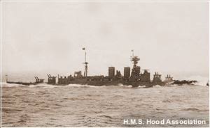 H.M.S. Hood on manoeuvres, 1930s