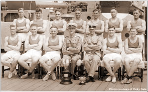 Marine sports team aboard Hood in 1936, photo courtesy of Vicky Chambers