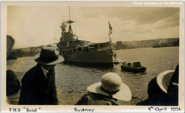 The stern of H.M.S. Hood, Sydney, Australia, April 1924