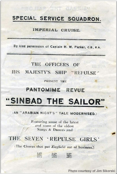 H.M.S. Repulse Pantomime Revue advertisement