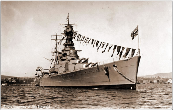 Hood at anchor, 1923 or 1924