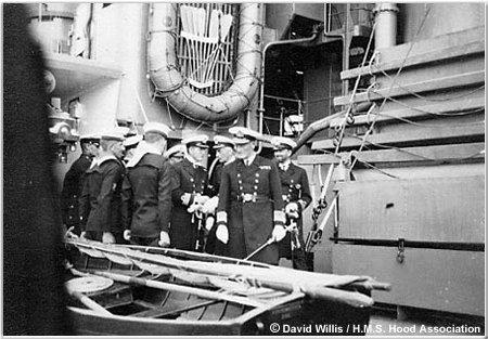 Vice-Admiral William James inspecting the ship