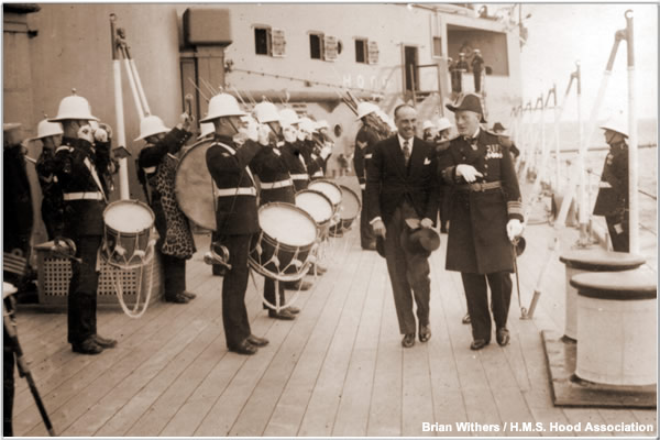 VADM James escorts a dignitary, circa 1934