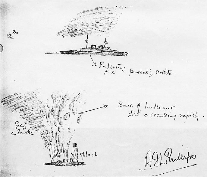 Sketch of Hood by Capt A.J. Phillips, H.M.S. Norfolk