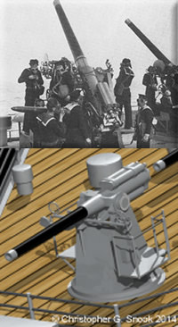 High Angle 4inch guns aboard H.M.S. Hood