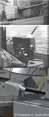 Photos of 5.5 inch guns used aboard H.M.S. Hood